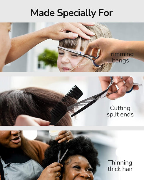ULG Professional Hair Thinning Scissors Barber’s Texturizing Shears, 6.5 inch Japanese Stainless Steel