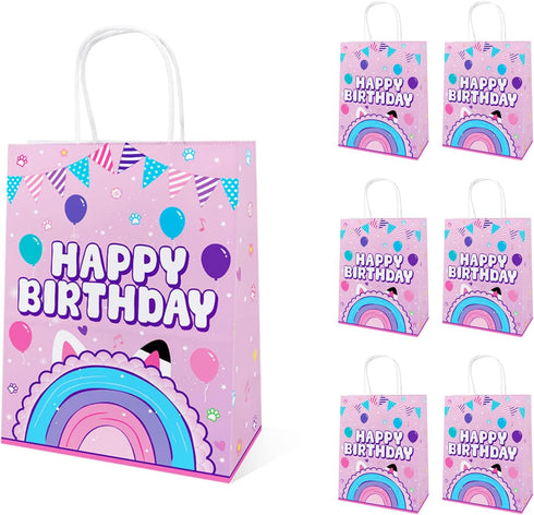 likuyve 16PCS Dollhouse Gift Bags for Girls Kids Birthday 1st 2nd 3rd Cute