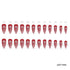 Red Cat Eye Press on Nails, Long Stiletto Glitter Fake Nails, Handmade Glossy Acrylic Full Cover 24Pcs