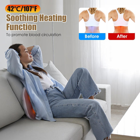 Wilytyres 3D Back Massager with Heat, Waist Massage Cordless Rechargeable Kneading Lower Back Massager for Pain Relief