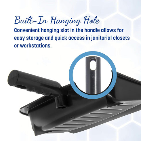 Carlisle FoodService Products 8 Inch Heavy-Duty Dust Pan, Durable Plastic, Black - For Home and Commercial Use