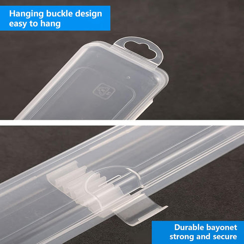 Portable Travel Cosmetic Brush Holder, Dispenser Storage Box with Transparent Lid, 3 pcs