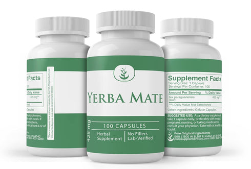 PURE ORIGINAL INGREDIENTS Yerba Mate (100 Capsules) - No Fillers, Always Pure, Lab Verified