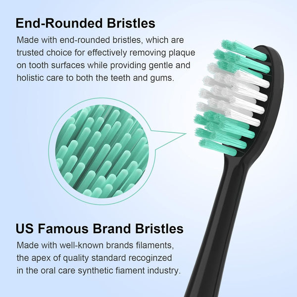 Replacement Toothbrush Heads for AquaSonic Black Series Electric Toothbrush, 10 Pack
