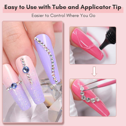 Makartt Nail Rhinestone Glue - Super Strong Gel Nail Glue for Nail Charm 3D Nails Bling Gel (30ML)