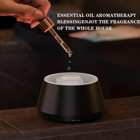 Villelei 7-Color Candle Flame Essential Oil Diffuser, Aromatic air humidifier, LED ultrasonic Aroma lamp with Timer