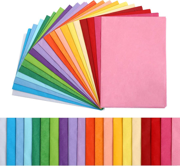 KESOTE Colored Tissue Paper for Gift Bags Crafts, 14" x 20", 100 Sheets Bulk Gift Paper Tissue for Packaging, 20 Colors