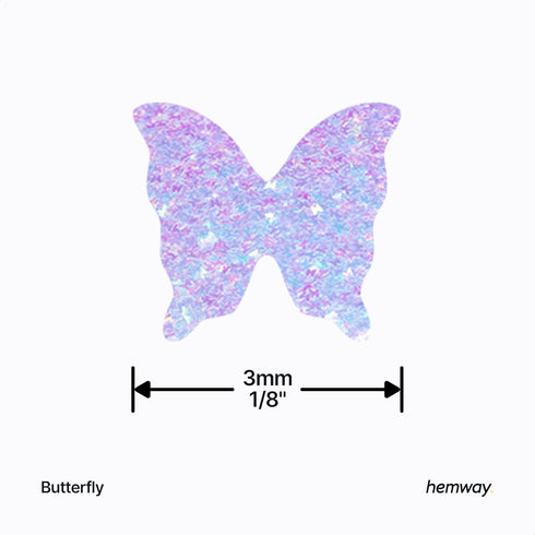 Hemway Ultra Sparkle Glitter - 1/8" 0.125" 3mm - Mother of Pearl Butterfly Glitter for Decoration, 50g