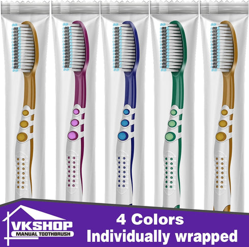 100 Bulk Travel Toothbrushes | Portable Individually Wrapped Toothbrush for Adults & Children | Disposable Soft Bristle