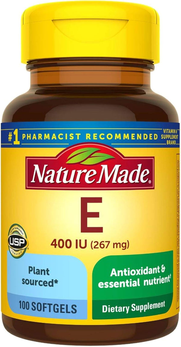 Nature Made Plant Sourced Vitamin E 267 mg (400 IU) d-Alpha Softgels, 100 Count, Pack of 3