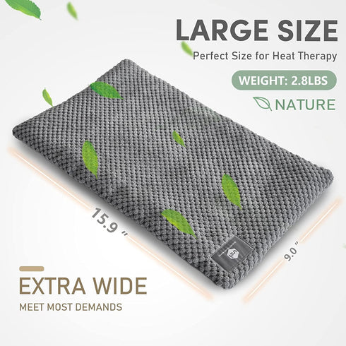 UNCN Wide Microwave Heating Pad with Washable Cover, 9 * 15" for Neck, Shoulder, and Back Pain Relief