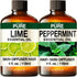 Lime Essential Oil for Skin & Peppermint Oil for Hair Set -