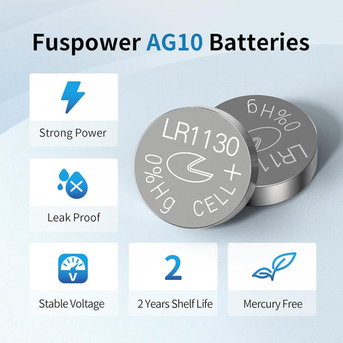 LR1130 Battery LR54/AG10/389/390 Button Cell Battery (10 Count (Pack of 1))