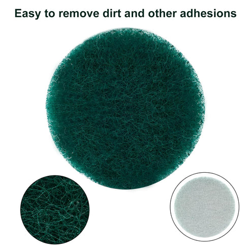 8 Pcs 5 Inch Round Scouring Pads, Hook and Loop Drill Scrubber Pads for Clean Polishing (Green)