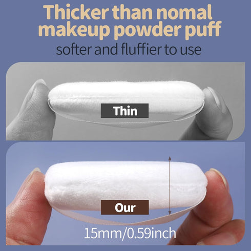 Teenitor 3pcs Powder Puff, Setting Powder Puff 2.36 Inch, Soft Powder Applicator for Loose & Pressed Powder, Face Puff