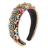 Rhinestone Padded Headband, Baroque Crystal Embellished Hairbands, Colorful Beaded Fashion Hair Hoop Accessory