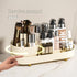Rotating Makeup Organizer for Vanity with Brush Holder, Large Spinning Makeup Skincare Organizer (15x6.3'')
