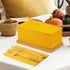 KAMMAK 100 Pack Disposable Mustard Yellow Paper Dinner Napkins, Premium Thick with Flatware Pocket for Events
