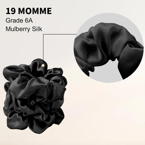 ZIMASILK 100% Mulberry Silk Hair Scrunchies, Best for Women and Girls, 19 Momme Elastic Hair Bands for Ponytail Holder