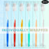300 Pieces Disposable Toothbrushes, Individually Wrapped Medium Soft Manual Travel Toothbrush Set for Adults, 6 Colors