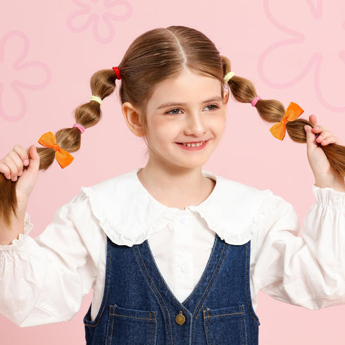 YGDZ Hair Accessories Set: 300 Elastic Rubber Bands, 150 Small Hair Ties, 100 Bands for Thin Hair, 20 Baby Hair Bows