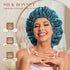 Satin Bonnet Hair Bonnet for Sleeping, Slouchy Beanie Hat for Women's Natural & Curly Hair (Blue Zircon)