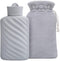 MEETRUE Microwaveable Hot Water Bottle with Cover (1 Liter), BPA-Free Silicone Hot Water Bag for Pain Relief