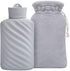 MEETRUE Microwaveable Hot Water Bottle with Cover (1 Liter), BPA-Free Silicone Hot Water Bag for Pain Relief