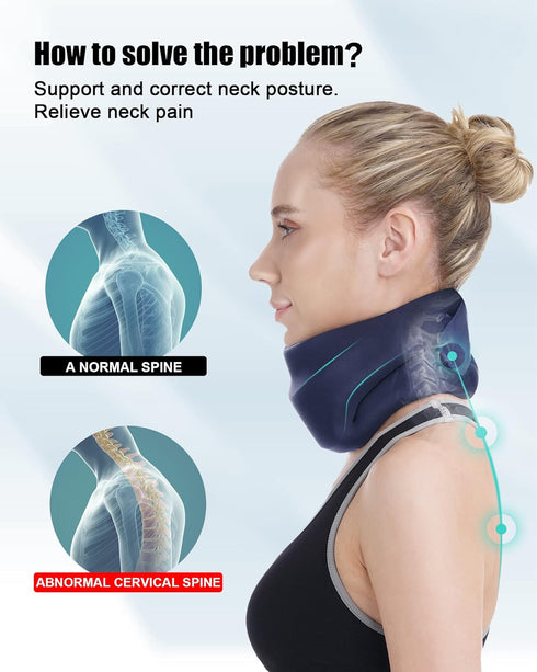 Neck Brace for Sleeping - Cervical Collar Relief Neck Pain and Neck Support Soft Foam Wraps Keep Vertebrae Stable