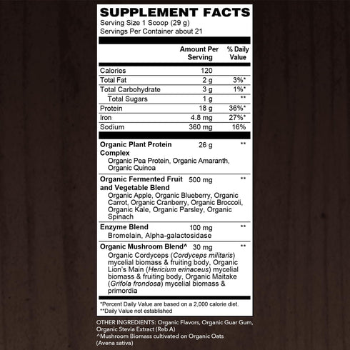 SOTRU Organic Vegan Protein Powder, Vanilla, 18.5 oz, 21 Servings, Plant Based with Superfoods