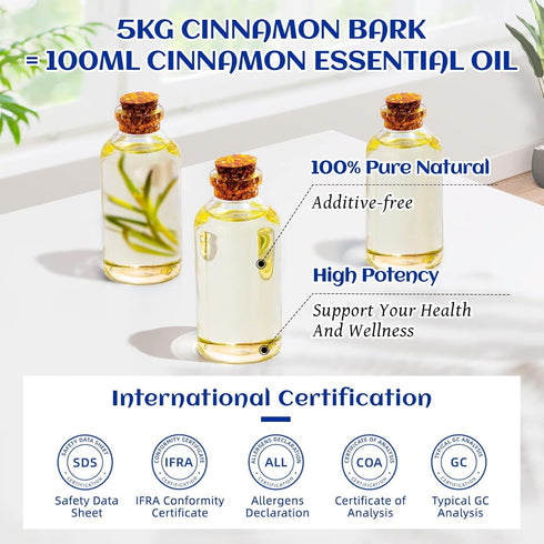 HIQILI Cinnamon Essential Oil for Spray, Diffuser, Garden and Kitchen - 100% Pure Natural - Indoor and Outdoor, 3.38 Fl