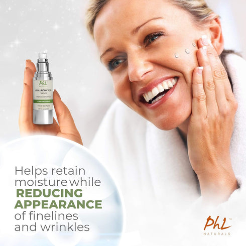 Hyaluronic Acid Serum for Face - Pure Anti-Aging Serum with Vitamin C and E, Intense Hydration Booster, Non-Greasy,
