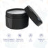 Houseables Black Cosmetic Jars, Small Containers with Lids, Plastic, 2 Fl Oz, 160 ML, 24 Pack, TSA Approved Container for Lotion, Salve, Body Butter, Creams, Makeup, Toiletries w/Inner Liner by Houseables