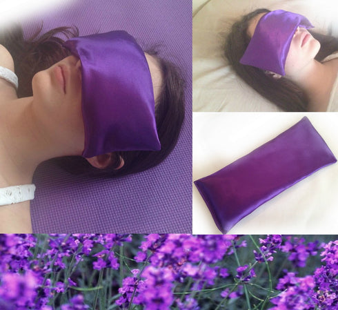 Set Relaxation Gift For Women- AyaZen Lavender Eye Pillow-Lavender Spray, Sachet and Lavender Soy Candle. Aromatherapy