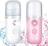 Honoson 2 Pieces Nano Facial Mister, 30 ml Mini Face Humidifier, USB Rechargeable Skin Care Machine