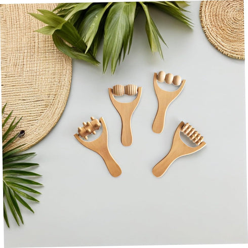 ZUNOXAZ 8pcs Wooden Massage Roller Multi Functional Hand Massager for Neck Shoulder Back Foot Relief Ergonomic Design