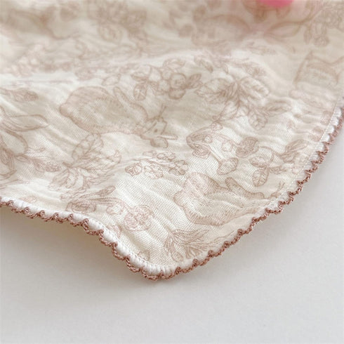 BuLuTu 100% Cotton Muslin Kitchen Towels, Cute Animals Pattern, Soft and Super Absorbent Cleaning Rags, 4 Pack