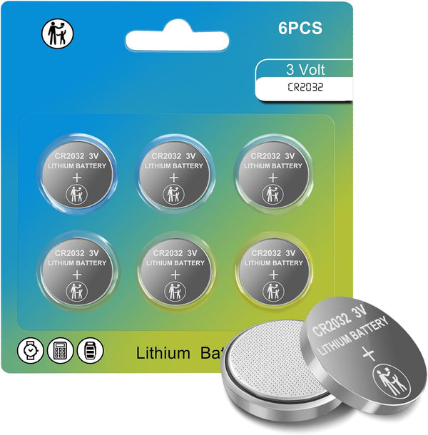 TEMIBATT cr2032 Batteries 6 Pack Button Lir2032 Battery,2032 Battery for Apple AirTag