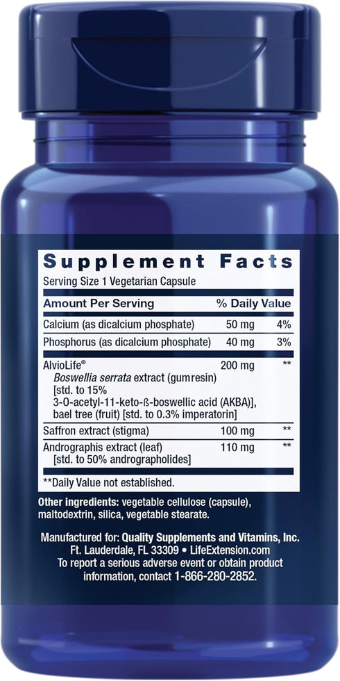 Life Extension Healthy Lungs – Lung Support Supplement - Helps Maintain Lung & Breathing Health with Boswellia, Bael, Saffron, Andrographolide - Gluten-Free, Once Daily - 30 Vegetarian Capsules
