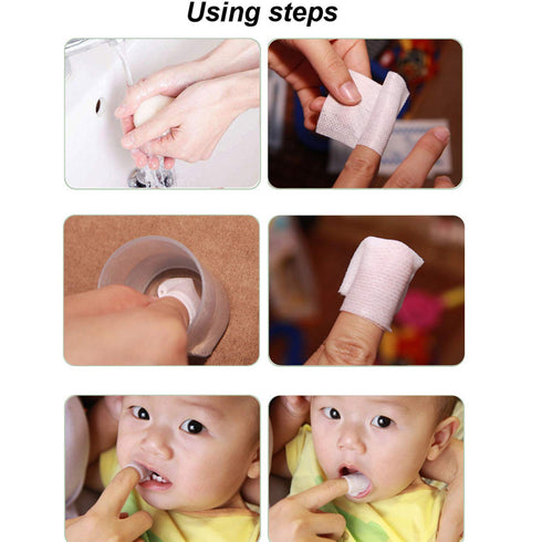 Baby Toothbrush, Soft Gauze Infant Finger Clean Oral Toothbrush, Individually Wrapped