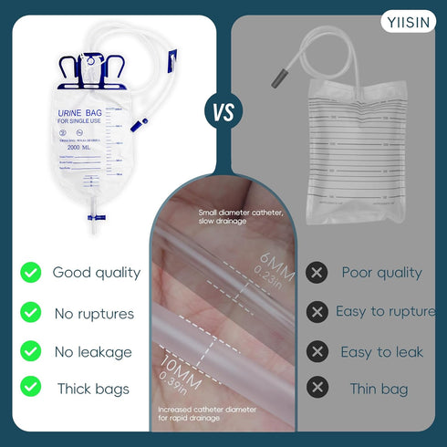 Overnight,20pcs Sets,1pcs 2000ml Bags,2pcs 1000ml Bags,5pcs Device,1Tapes(1.38inch/35mm/Large Condom Catheters for Men