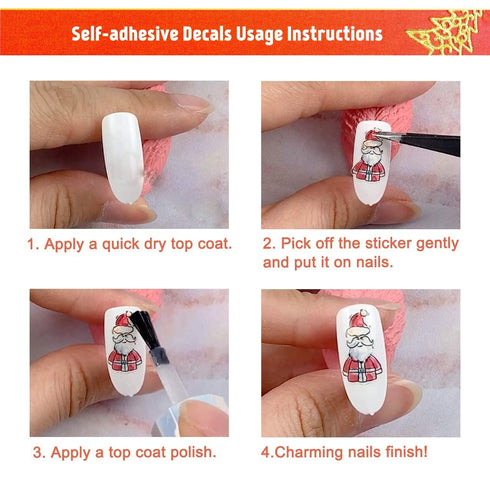 TailaiMei 15 Sheets Christmas Nail Stickers, 7 Sheets Nail Wraps and 8 Sheets Nail Decals for DIY Nail Art
