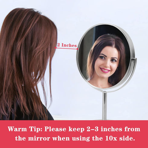 Schliersee 10X Magnifying Makeup Mirror, Double Sided 1X/10X Swivel Table Desk Mirror (8 inch)