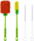 Long Bottle Brush Cleaner Set (3-in-1) & Straw Brushes - Thick and Thin Dish Brush Set for Washing Baby Bottles, Mugs