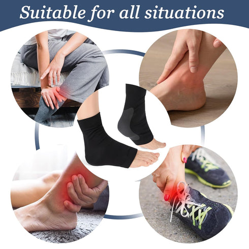 Hpmjz 2 PCS Achilles Tendon Heel Protector Ankle Support Sock Open Toe ompression Sock Compression Padded Sleeve Socks