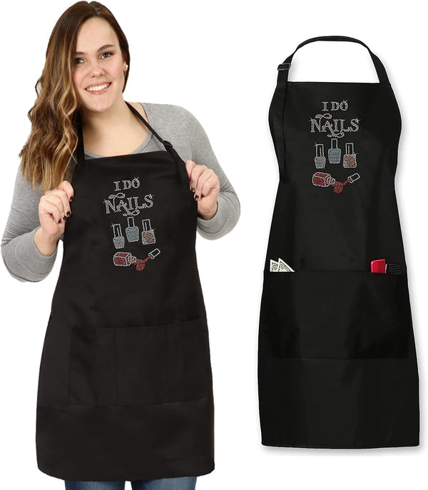 Plum Hill I Do Nails Cute Nail Tech Apron for Women - Salon Cosmetology Apron for Nail Technicians