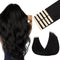 Tape in Hair Extensions Human Hair | 1B Natural Black 14 Inch 25g 10pcs Thick Ends Remy Seamless Extensions