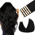 Tape in Hair Extensions Human Hair | 1B Natural Black 14 Inch 25g 10pcs Thick Ends Remy Seamless Extensions