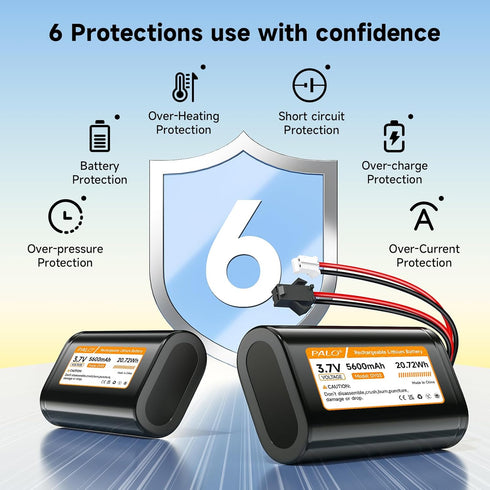 Mspalocell 2 Pack 5600mAh 3.7v 2.0 2-Pin Pack 3.7 Speaker(1S2P) Lithium ion Battery with JST-PH Rechargeable Battery