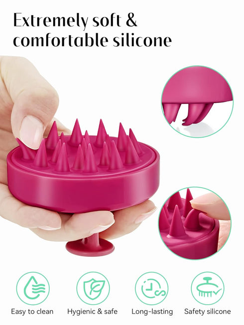 HEETA Scalp Massager Hair Growth, Soft Silicone Scalp Scrubber Shampoo Brush for Exfoliation and Dandruff Removal
